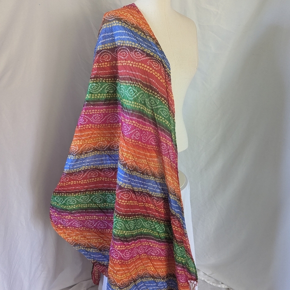 Multi colored Bhadani dupatta  | Scarf | Boho - Picture 1 of 6